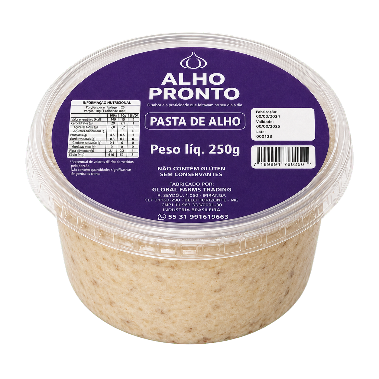 Pasta de alho — pote 250 g